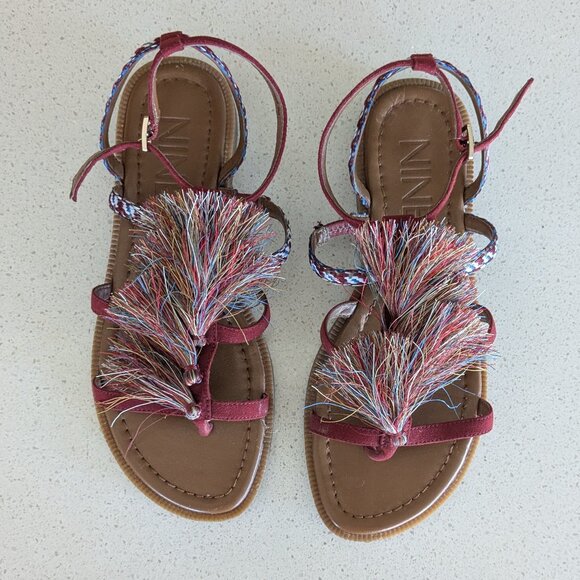 Nine West tassel sandals EUC - Picture 1 of 5